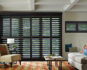 Heritance® hardwood shutters with Bypass Track system