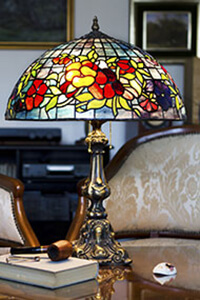 Colored glass lamp design