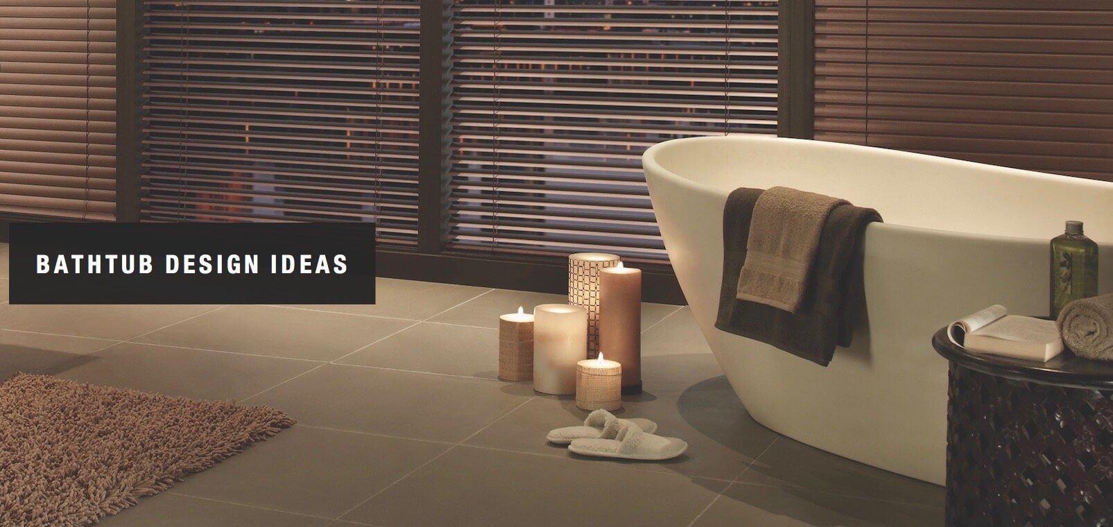 Turn your bathroom into a relaxing retreat! Shown with Natural Elements™ aluminum blinds.