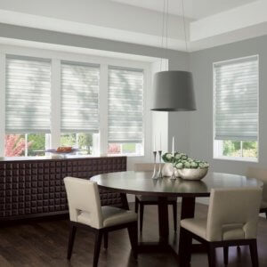 Dining Room with gray lamps
