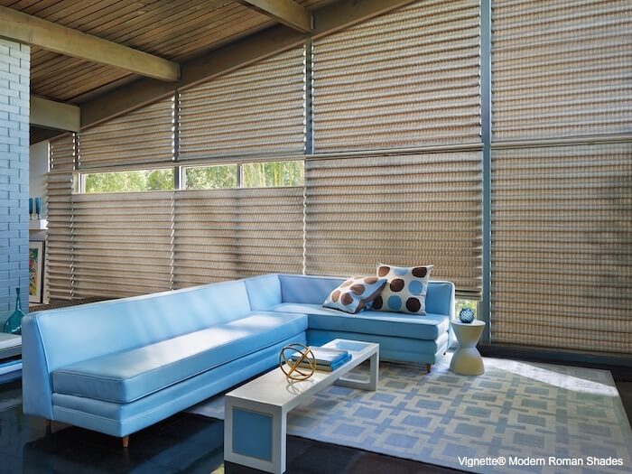 Vignette Modern Roman Shades Brooklyn Tweed Living Room