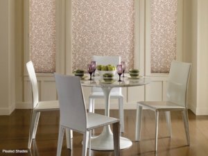 Pleated Shades - Botanicals in Dining Room