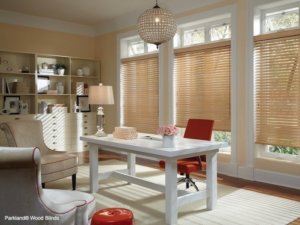 Parkland Wood Blinds - Basswood in Office