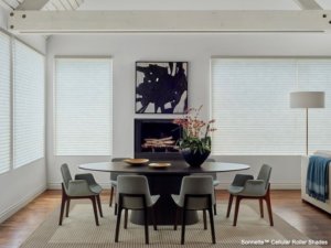 Sonnette Cellular Roller Shades - Elan - Dining Room
