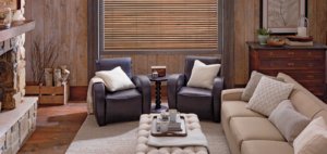 Parkland Wood Blinds, Standard Cordlock, Basswood - Living Room