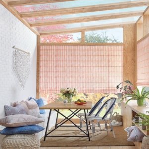 Designer Roman Shades, Dotted Stripe - Sunroom