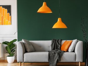 Light fixtures with an orange color