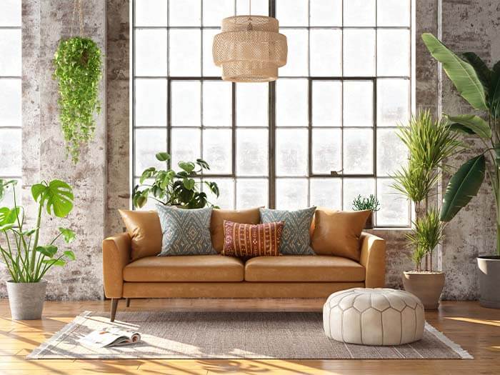 Houseplants with sofa